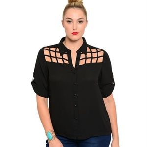 Plus Caged Top
